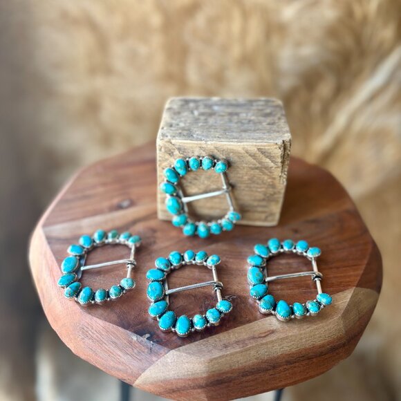 Bodhi Authentic Turquoise Cluster Belt Buckle main image 4